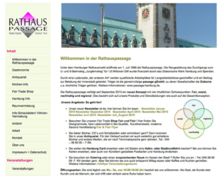 Artikelausschnitt der Homepage der Rathauspassage