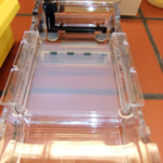 Vorgang einer Gelelektrophorese