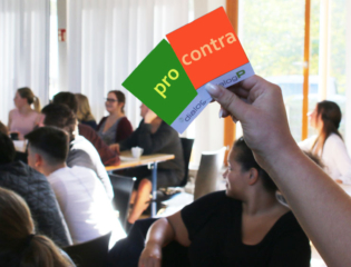 Pro- und Contra-Abfrage bei der Veranstaltung DialogP
